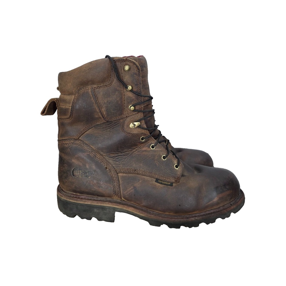 Chippewa Work Boots Men 13 Extra Wide Brown Leather Super DNA 8 Inch Steel Toe